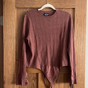 Brown long sleeve bodysuit